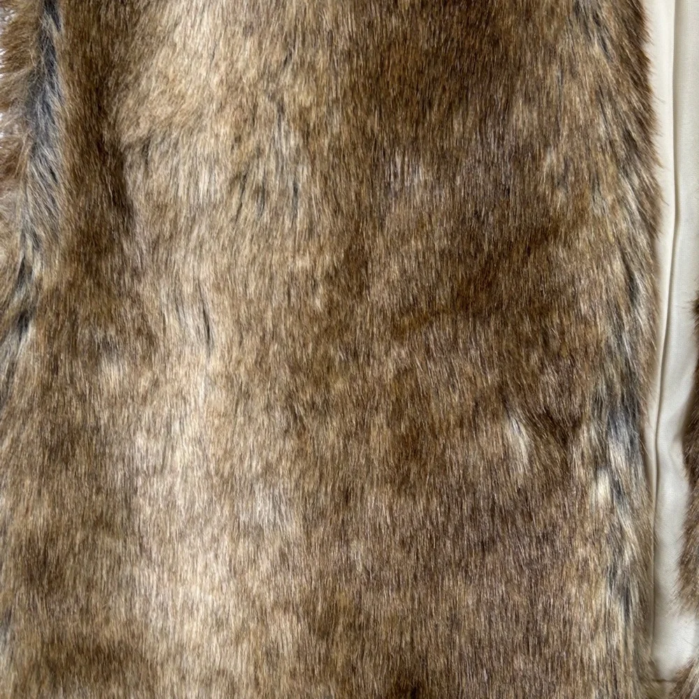 ILIA Faux Fur  and Leather Cropped Vest in Rich Browns Size Medium